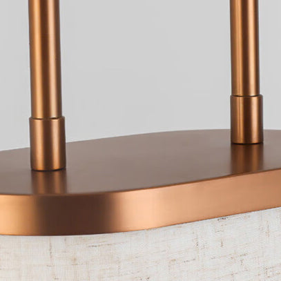 Luminaire suspendu à 1 lumière avec abat-jour rond en tissu en acier inoxydable chinois traditionnel pour chambre 