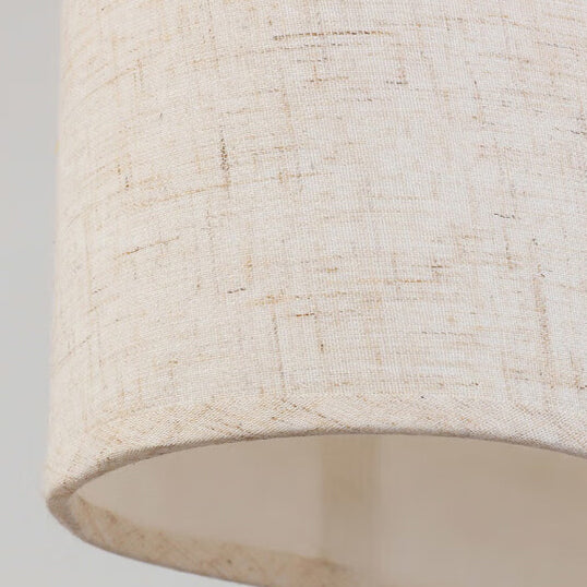 Luminaire suspendu à 1 lumière avec abat-jour rond en tissu en acier inoxydable chinois traditionnel pour chambre 