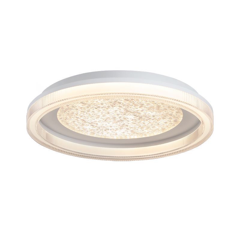 Modern Minimalist Round Iron Acrylic Starry Sky LED Flush Mount Ceiling Light For Bedroom
