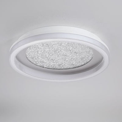Modern Minimalist Round Iron Acrylic Starry Sky LED Flush Mount Ceiling Light For Bedroom