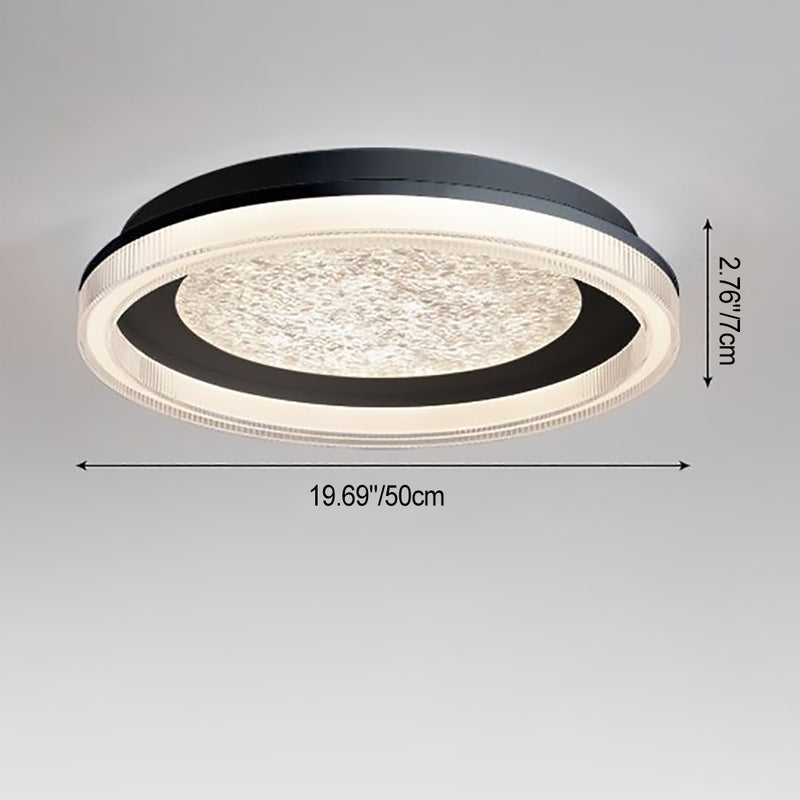 Modern Minimalist Round Iron Acrylic Starry Sky LED Flush Mount Ceiling Light For Bedroom
