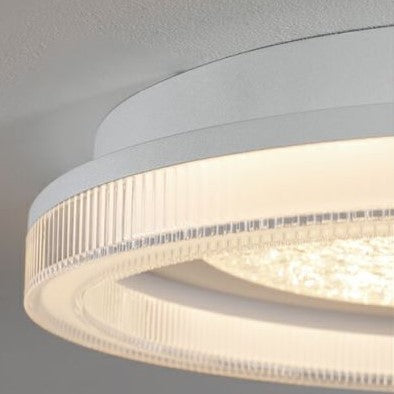 Modern Minimalist Round Iron Acrylic Starry Sky LED Flush Mount Ceiling Light For Bedroom