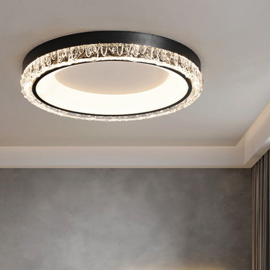 Contemporary Simplicity Hardware Acrylic Geometric Circle LED Flush Mount Ceiling Light For Bedroom