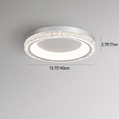 Contemporary Simplicity Hardware Acrylic Geometric Circle LED Flush Mount Ceiling Light For Bedroom