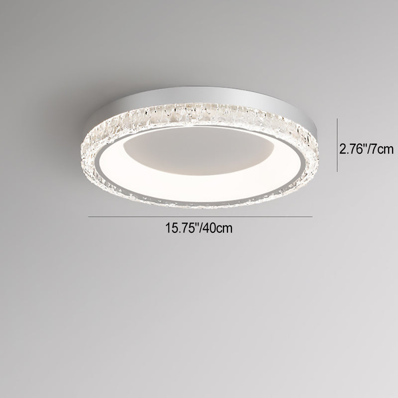 Contemporary Simplicity Hardware Acrylic Geometric Circle LED Flush Mount Ceiling Light For Bedroom
