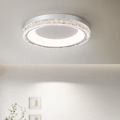 Contemporary Simplicity Hardware Acrylic Geometric Circle LED Flush Mount Ceiling Light For Bedroom