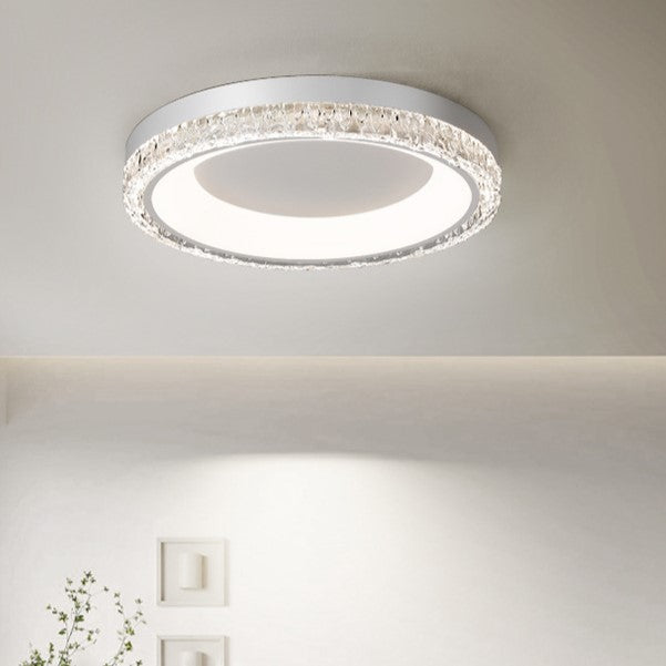 Contemporary Simplicity Hardware Acrylic Geometric Circle LED Flush Mount Ceiling Light For Bedroom