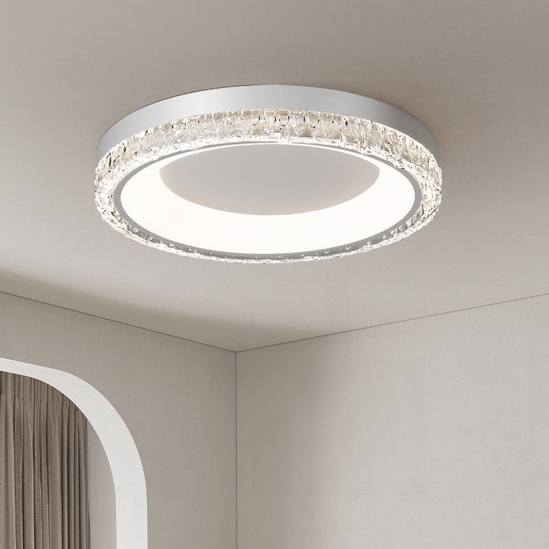 Contemporary Simplicity Hardware Acrylic Geometric Circle LED Flush Mount Ceiling Light For Bedroom