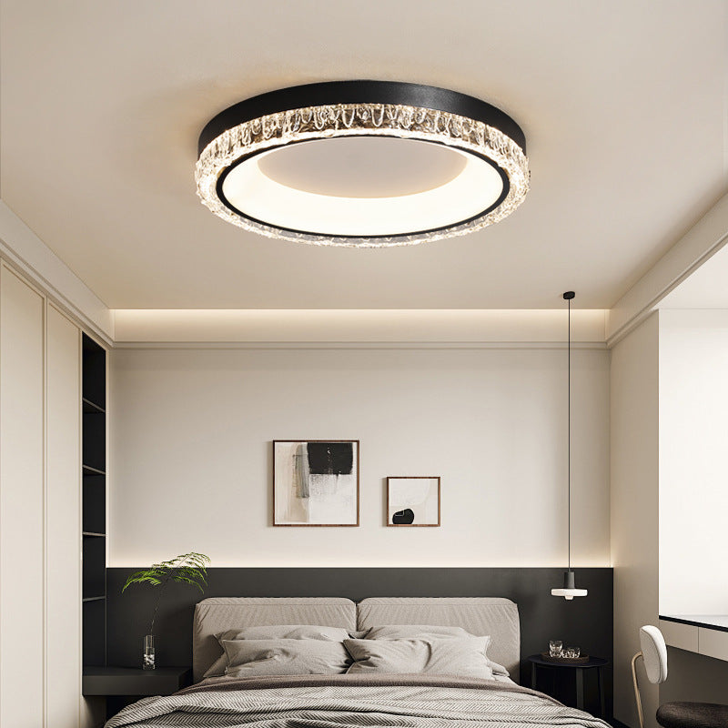 Contemporary Simplicity Hardware Acrylic Geometric Circle LED Flush Mount Ceiling Light For Bedroom