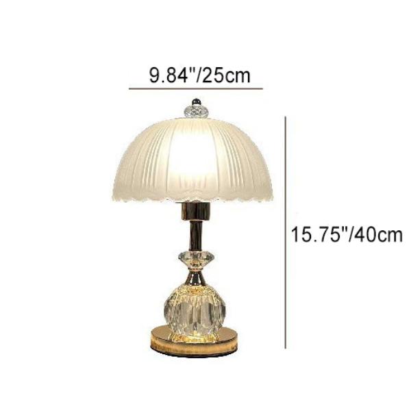 Zeitgenössische Luxus-Glaskuppel mit Metallbasis LED-Tischlampe für das Schlafzimmer 