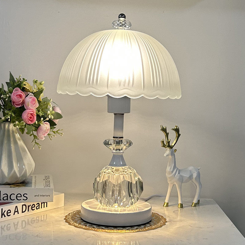 Zeitgenössische Luxus-Glaskuppel mit Metallbasis LED-Tischlampe für das Schlafzimmer 