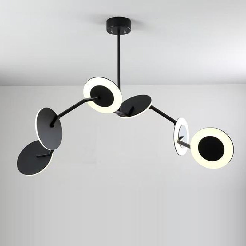 Suspension LED en aluminium acrylique scandinave contemporaine en forme de soucoupe volante pour chambre 