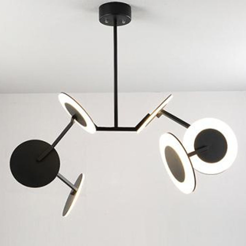 Suspension LED en aluminium acrylique scandinave contemporaine en forme de soucoupe volante pour chambre 