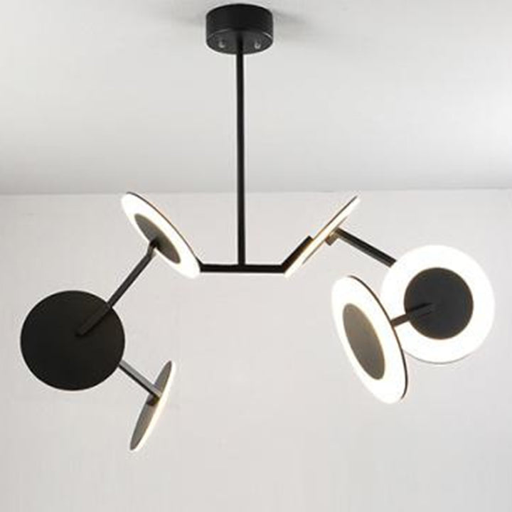 Suspension LED en aluminium acrylique scandinave contemporaine en forme de soucoupe volante pour chambre 