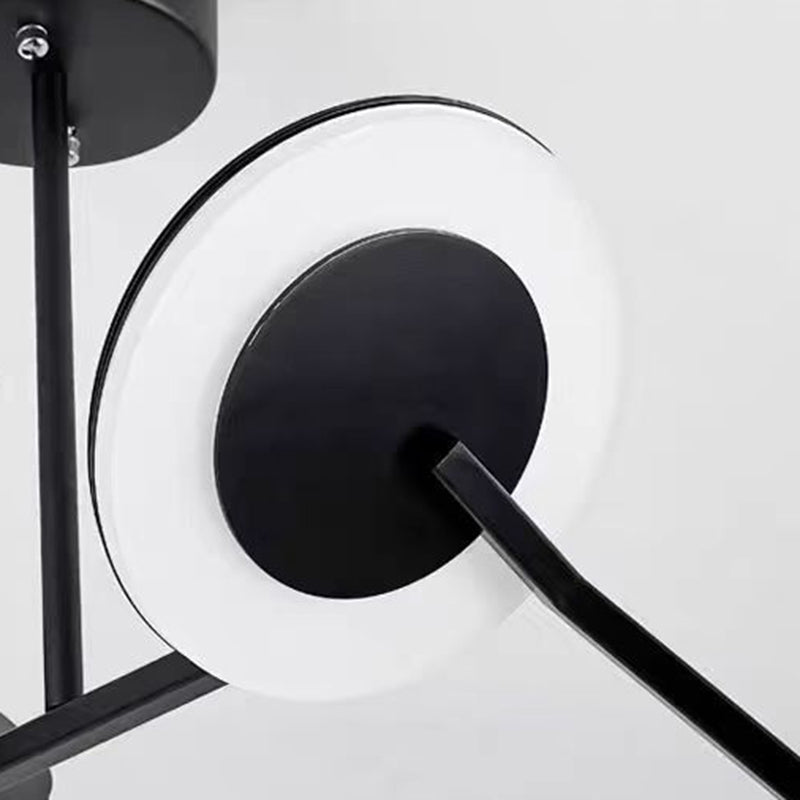 Suspension LED en aluminium acrylique scandinave contemporaine en forme de soucoupe volante pour chambre 