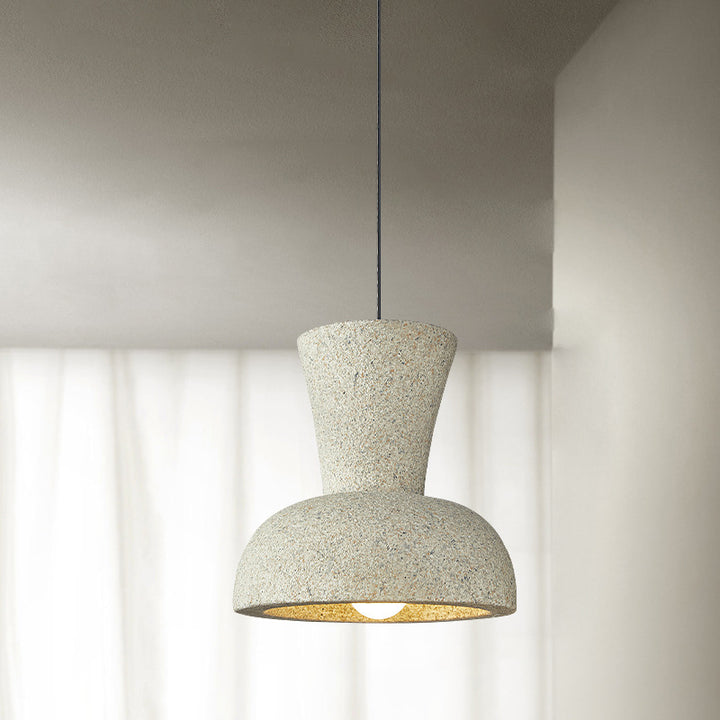 Abat-jour géométrique traditionnel japonais Wabi Sabi 1 lumière pour suspension dans le salon 