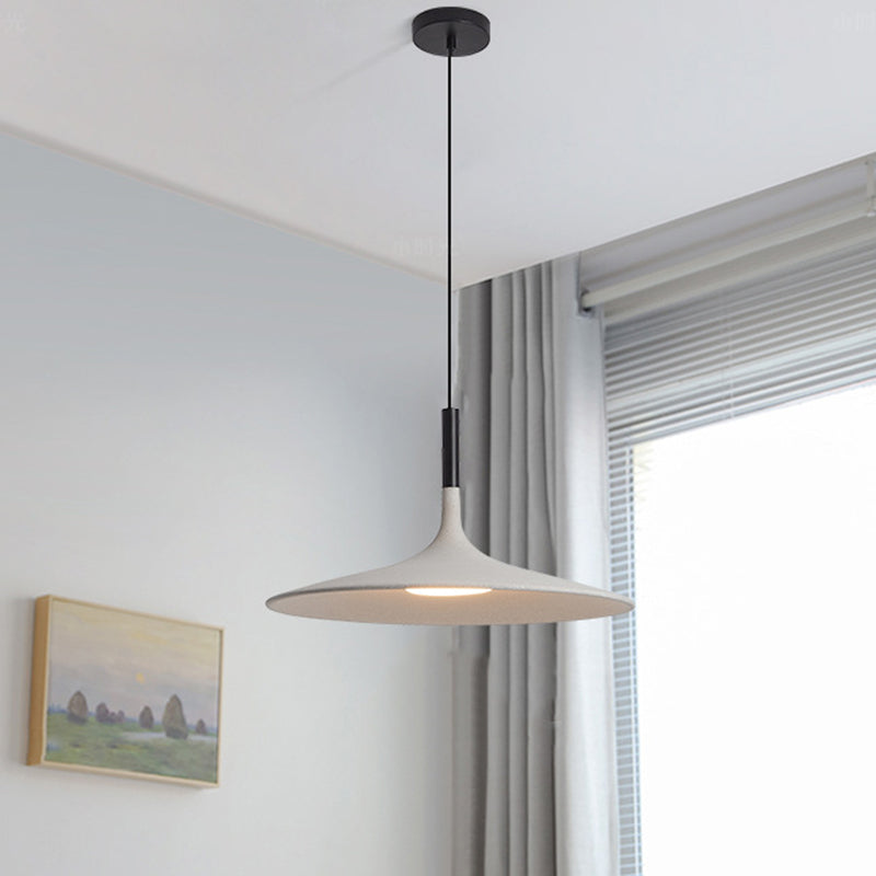 Zeitgenössische skandinavische Eisen-Zement-Runde LED-Pendelleuchte für das Esszimmer 
