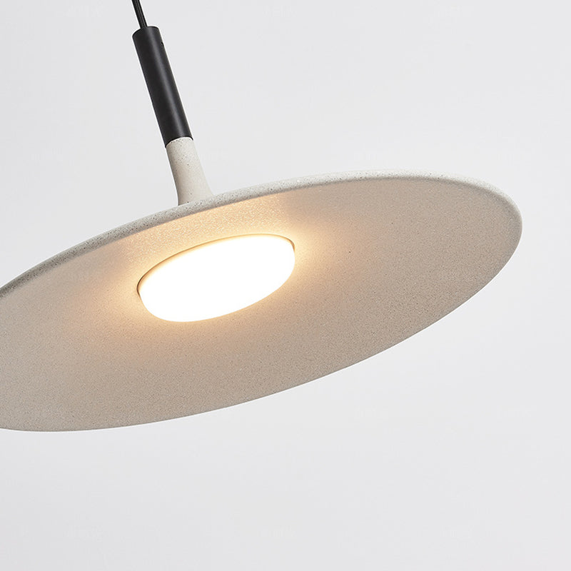 Zeitgenössische skandinavische Eisen-Zement-Runde LED-Pendelleuchte für das Esszimmer 