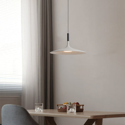 Zeitgenössische skandinavische Eisen-Zement-Runde LED-Pendelleuchte für das Esszimmer 