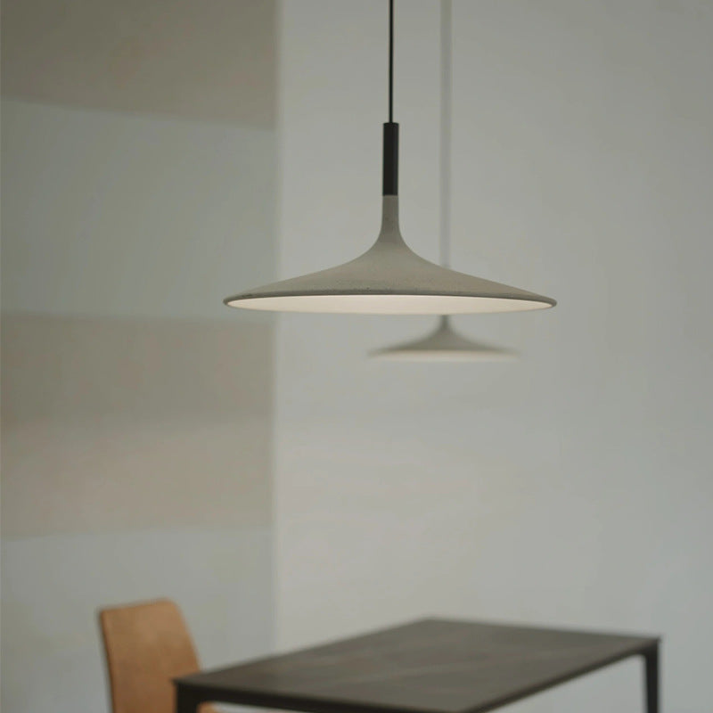 Zeitgenössische skandinavische Eisen-Zement-Runde LED-Pendelleuchte für das Esszimmer 