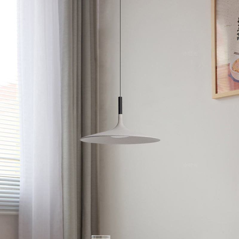 Zeitgenössische skandinavische Eisen-Zement-Runde LED-Pendelleuchte für das Esszimmer 