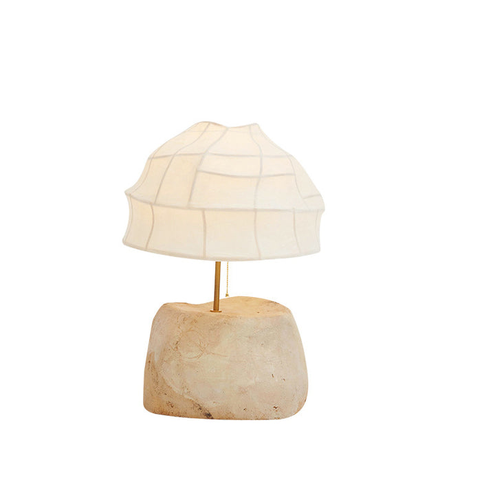 Lampe de table à 1 lumière avec abat-jour rond en soie traditionnelle française et base en résine pour chambre 