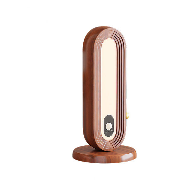 Lampe de Table Intelligente à Détection Magnétique LED Ovale en Bois Massif Simplicité Moderne pour Chambre 