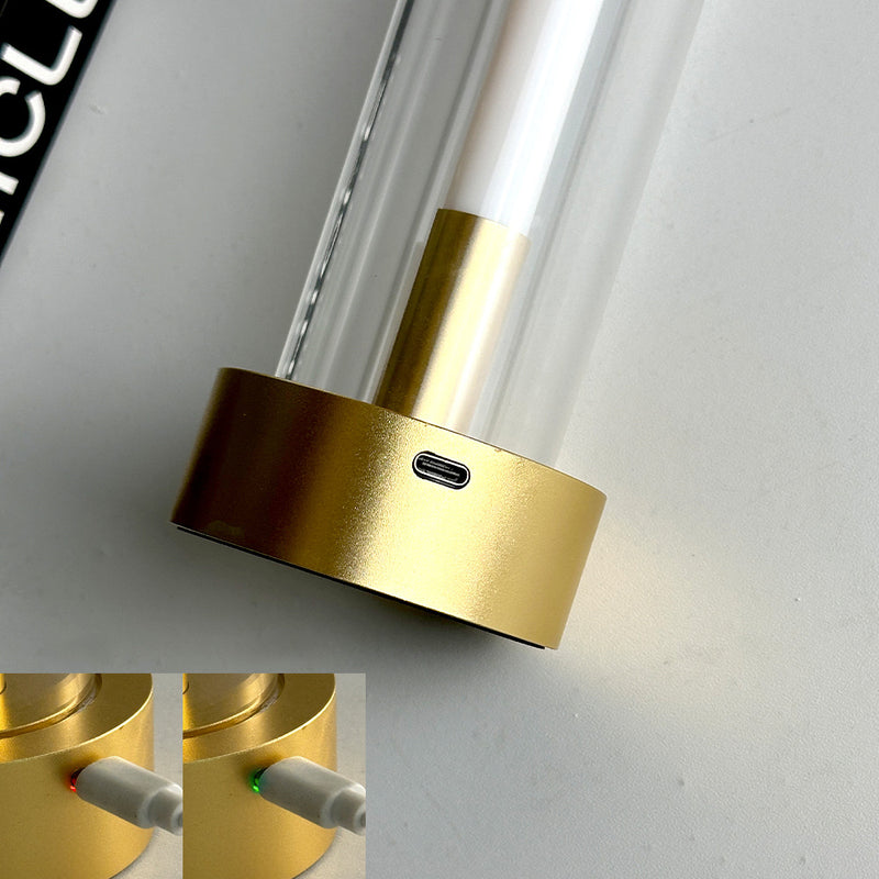 Modern Simplicity USB Rechargeable Column Hardware LED Table Lamp Night Light For Bedroom