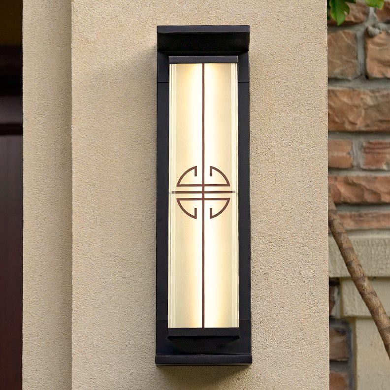 Applique murale solaire extérieure LED contemporaine rectangulaire en aluminium inoxydable pour patio extérieur 