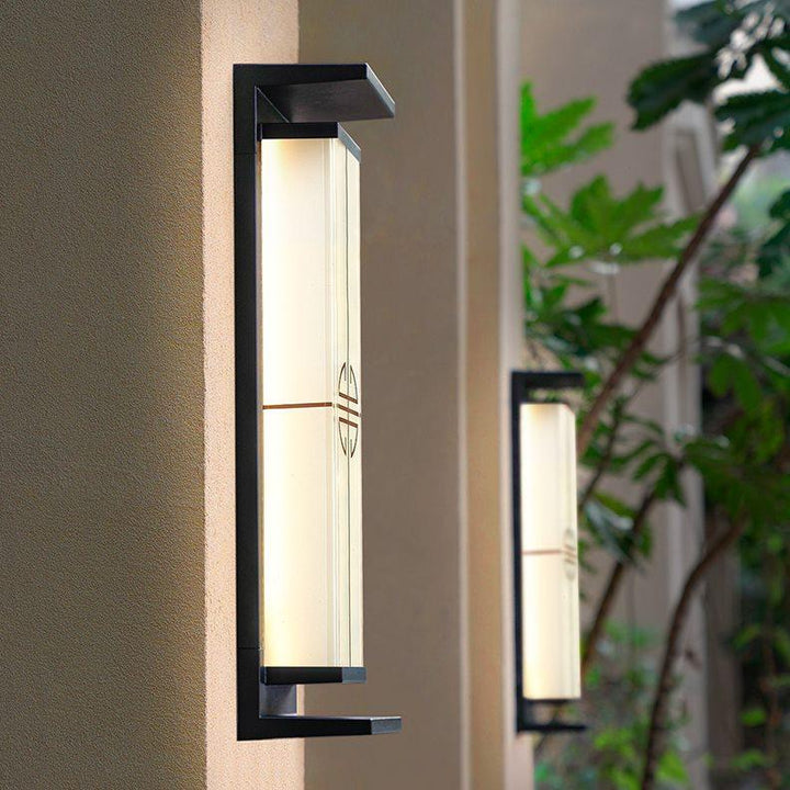 Applique murale solaire extérieure LED contemporaine rectangulaire en aluminium inoxydable pour patio extérieur 