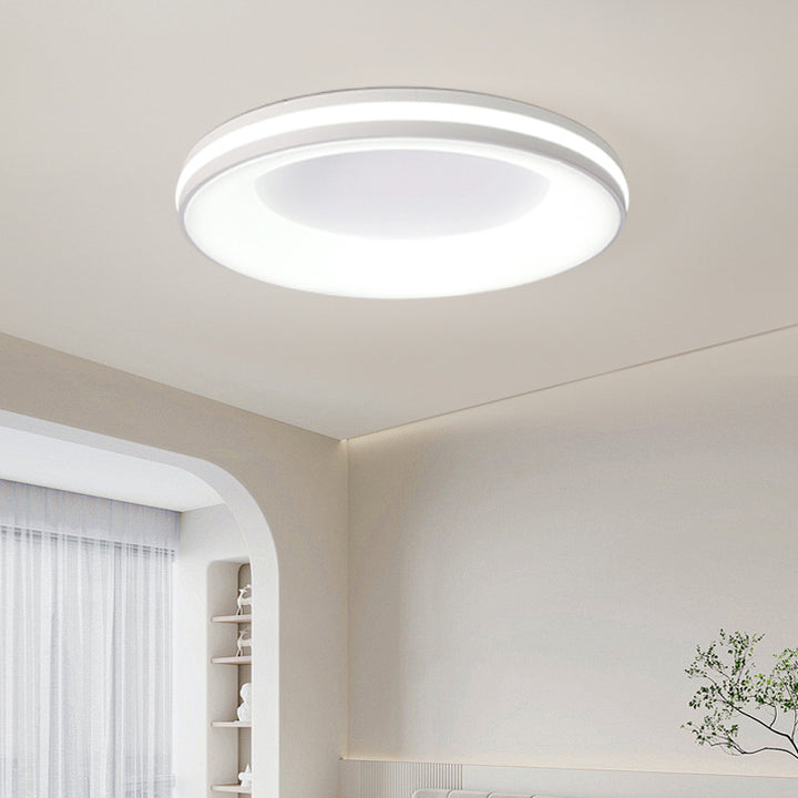 Modern Minimalist Geometric Circle Acrylic Iron LED Flush Mount Ceiling Light For Living Room