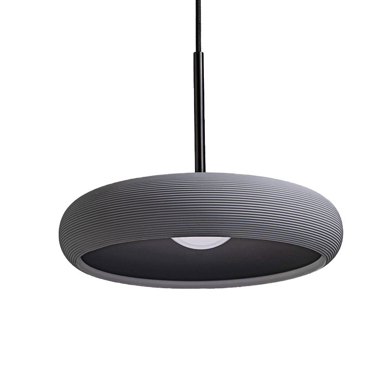 Contemporary Scandinavian Gypsum Geometric Ring LED Pendant Light For Living Room