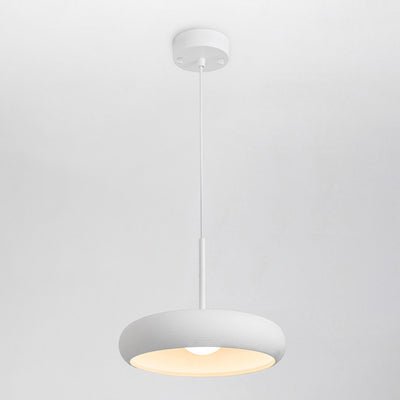 Contemporary Scandinavian Gypsum Geometric Ring LED Pendant Light For Living Room