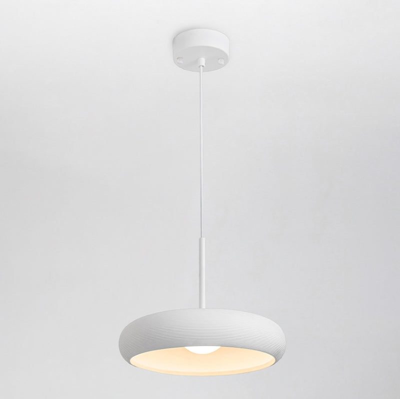 Contemporary Scandinavian Gypsum Geometric Ring LED Pendant Light For Living Room