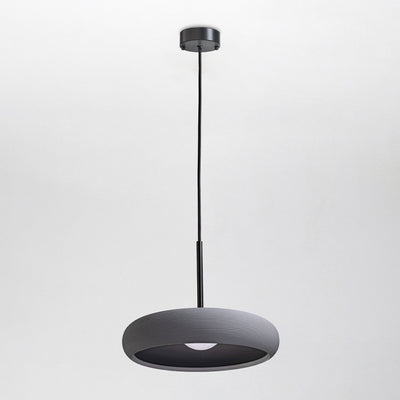 Contemporary Scandinavian Gypsum Geometric Ring LED Pendant Light For Living Room