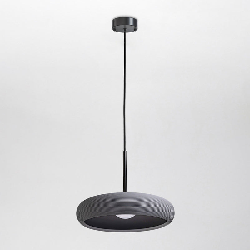 Contemporary Scandinavian Gypsum Geometric Ring LED Pendant Light For Living Room
