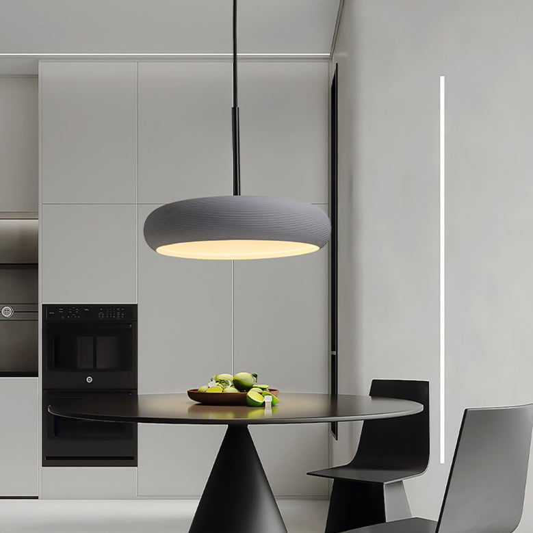 Contemporary Scandinavian Gypsum Geometric Ring LED Pendant Light For Living Room