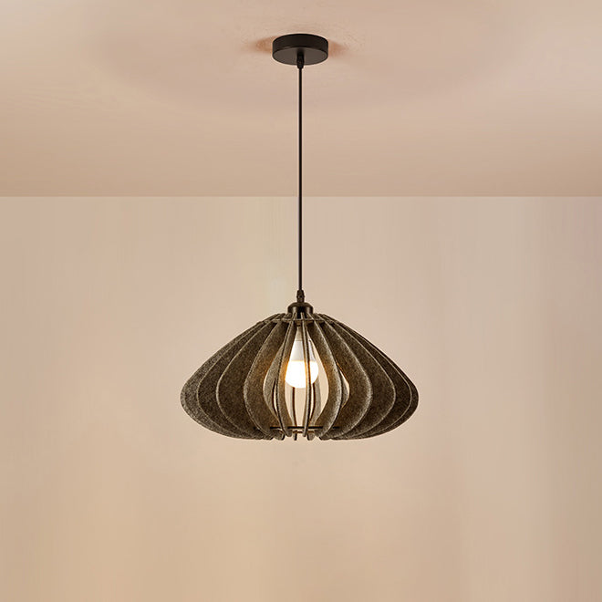 Traditionelle japanische Filzstoff-Rundschirm 1-Licht-Pendelleuchte für das Wohnzimmer 