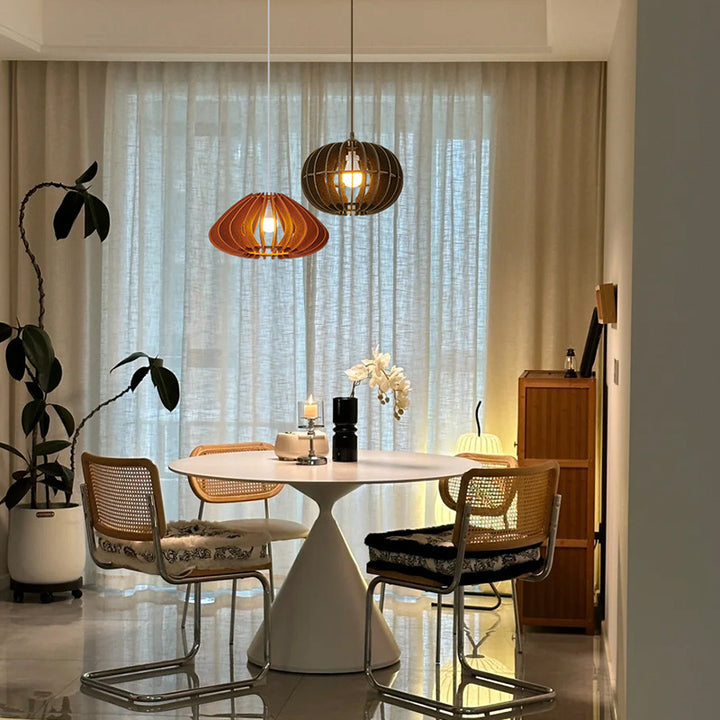 Traditionelle japanische Filzstoff-Rundschirm 1-Licht-Pendelleuchte für das Wohnzimmer 