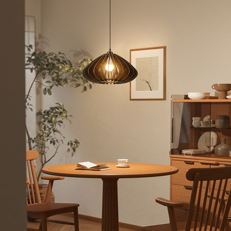 Traditionelle japanische Filzstoff-Rundschirm 1-Licht-Pendelleuchte für das Wohnzimmer 