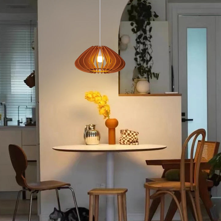 Traditionelle japanische Filzstoff-Rundschirm 1-Licht-Pendelleuchte für das Wohnzimmer 