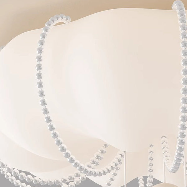 Plafonnier LED contemporain en forme de boule en fer avec abat-jour crème nordique moderne pour chambre 