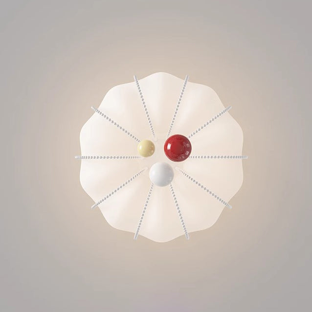 Plafonnier LED contemporain en forme de boule en fer avec abat-jour crème nordique moderne pour chambre 