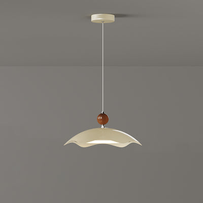 Suspension LED à bras oscillant rond imitation bois grain de fer nordique contemporain pour salon 