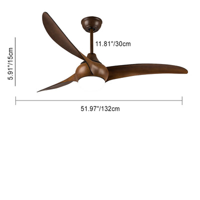 Contemporary Retro ABS Fan Blade Acrylic Shade LED Downrods Ceiling Fan Light For Living Room
