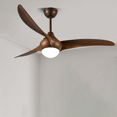 Contemporary Retro ABS Fan Blade Acrylic Shade LED Downrods Ceiling Fan Light For Living Room
