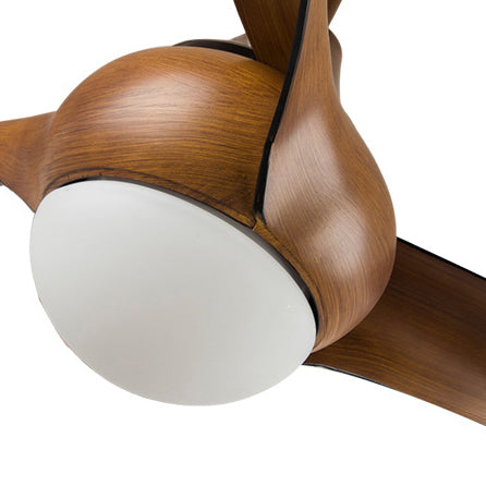 Contemporary Retro ABS Fan Blade Acrylic Shade LED Downrods Ceiling Fan Light For Living Room