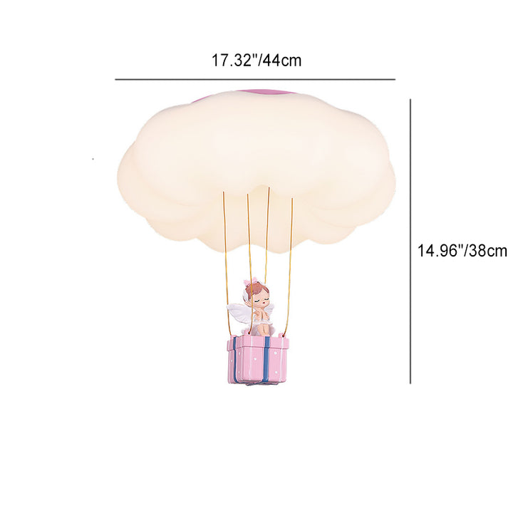 Plafonnier LED pour chambre d'enfant avec abat-jour en nuage PE et décor féerique en résine créative contemporaine 