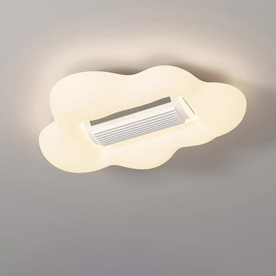 طائرة كرتونية إبداعية معاصرة سحابة PE ظل LED للأطفال مثبتة على السقف بمروحة بدون شفرات غير مرئية لغرفة النوم 
