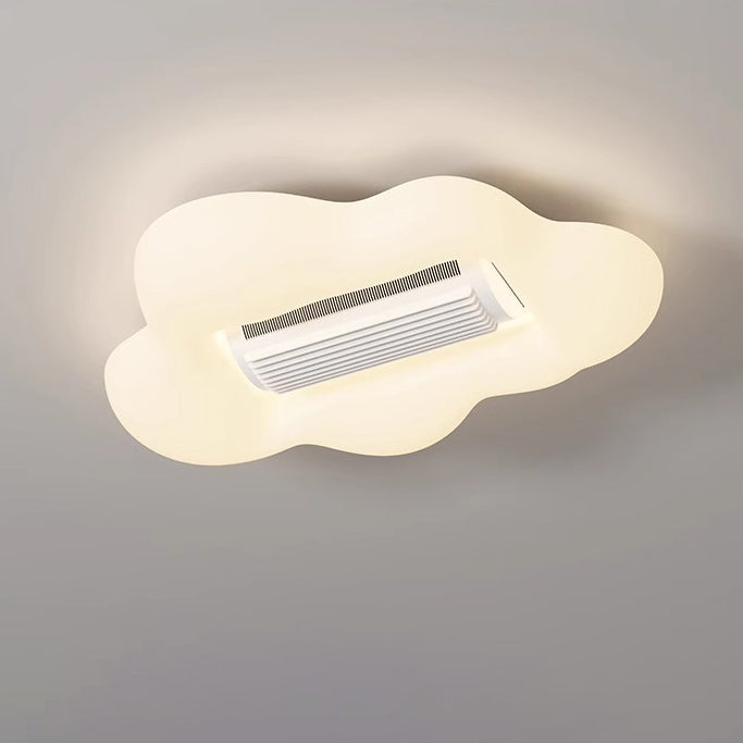 طائرة كرتونية إبداعية معاصرة سحابة PE ظل LED للأطفال مثبتة على السقف بمروحة بدون شفرات غير مرئية لغرفة النوم 